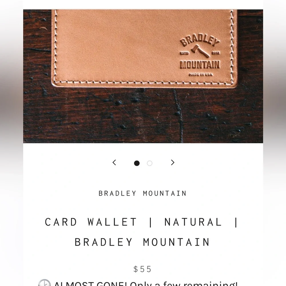 Bradley Mountain Brown Leather Card Holder